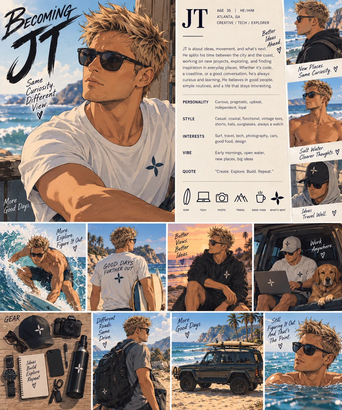 JT’s Kizuna Beach character portrait